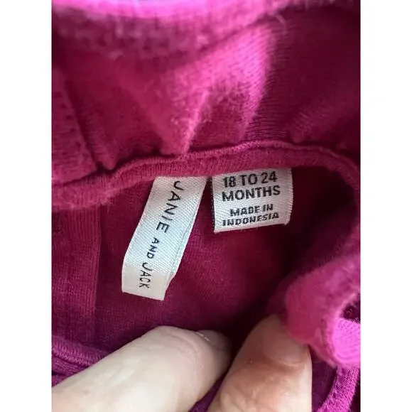 Janie and Jack Ponte Dress Radiance Faux Fur Ruffle Raspberry Pink Size 18-24M - Picture 2 of 4